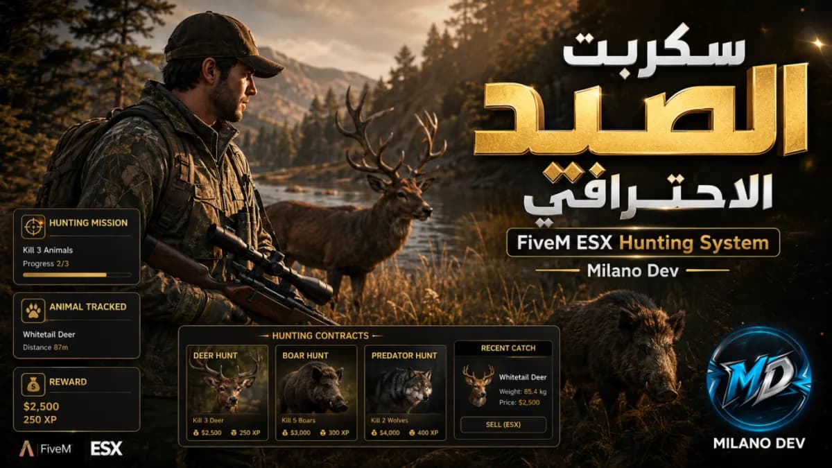 🦌 نظام الصيد الاحترافي | Hunting System